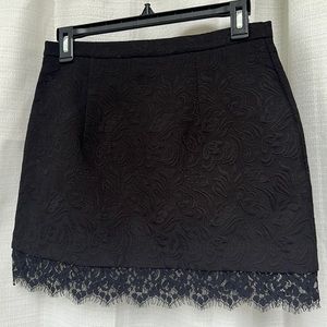 BNWT TOPSHOP BLACK SKIRT WITH LACE BOTTOM PETITE SZ 6